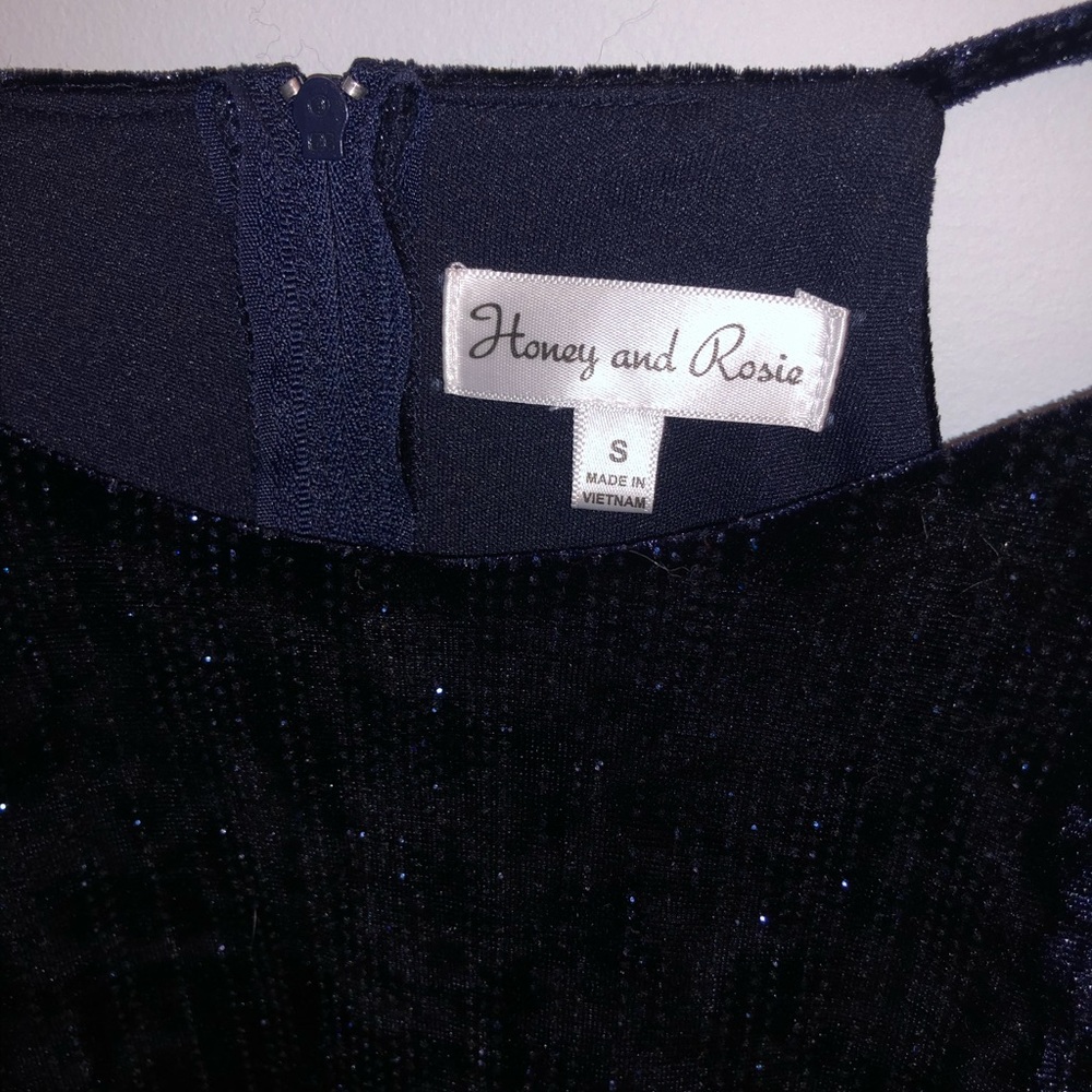 Blue front crossover glittery romper ✨